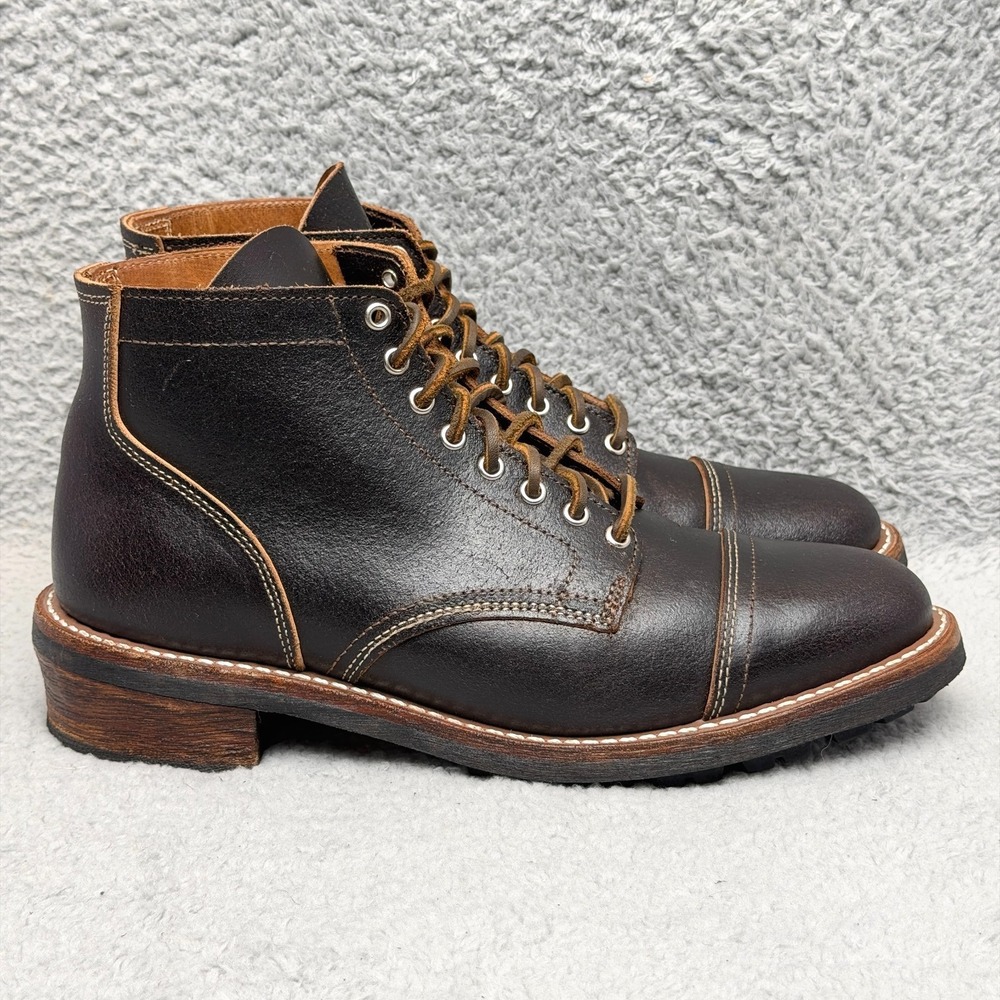 Thursday Boot Company Vanguard Mens Size 10 Waxed Cacao Cap Toe Boots Vibram